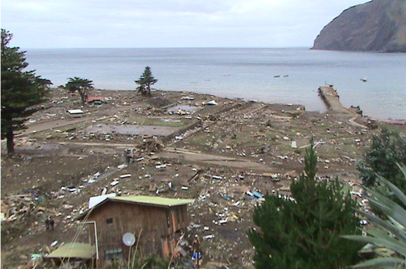 San Juan Bautista, Robinson Crusoe Island after the 2010 Chile tsunami